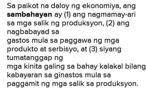 Bahaging ginagampanan ng Sambahayan .
